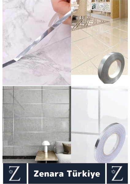 Premium Güçlü Kendinden Yapışkanlı Su Geçirmez Fayans Arası Şerit Derz Bant 1 cm x 50 Metre 2 Adet