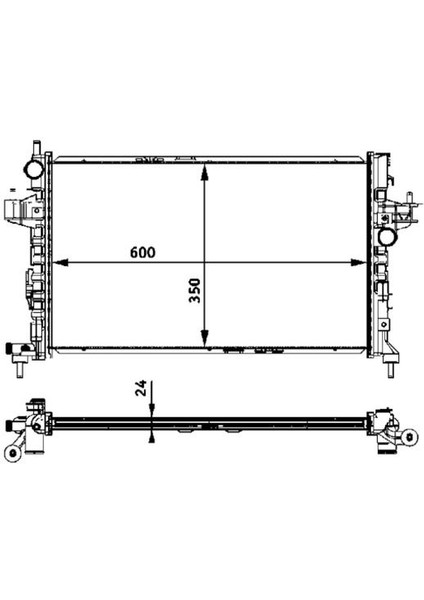 Radyatör Corsa C-Combo-Tıgra 1.3 Cdtı-1.7 Cdtı Ac Mek 600X350X24