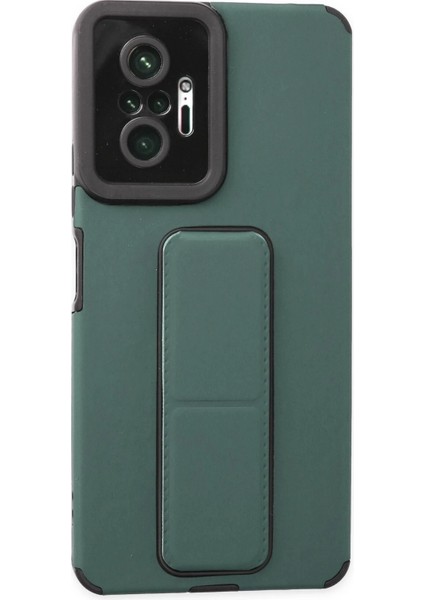 Xiaomi Redmi Note 10 Pro Kılıf Mega Standlı Silikon - Yeşil Ynsmr