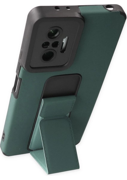 Xiaomi Redmi Note 10 Pro Kılıf Mega Standlı Silikon - Yeşil Ynsmr