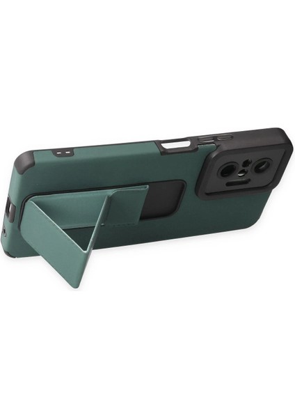 Xiaomi Redmi Note 10 Pro Kılıf Mega Standlı Silikon - Yeşil Ynsmr