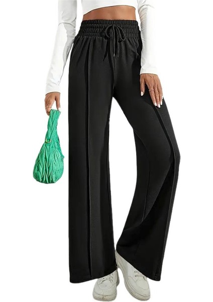 Kadın Siyah Bol Paçalı Çimalı Eşofman Altı BGL-ST04627 fiyatları