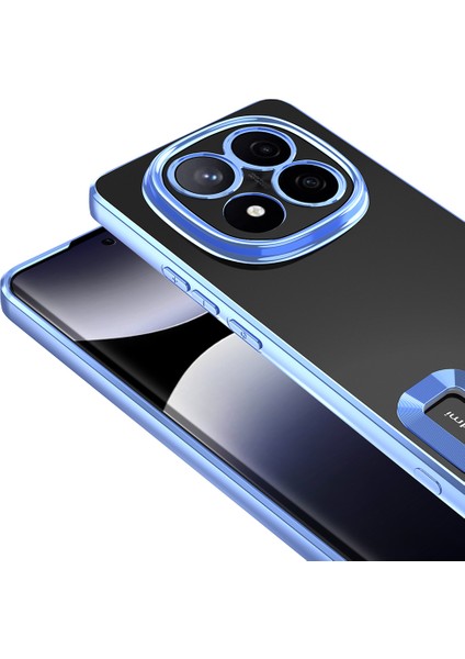 Redmi Note 14 Pro 5g Kılıf Kamera Korumalı Logo Gösteren Alt Omega Kapak - Sierra Mavi