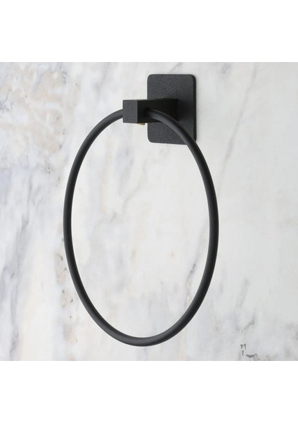 Buffer® Kendiliğinden Yapışkanlı Siyah Paslanmaz Metal Yuvarlak Havluluk