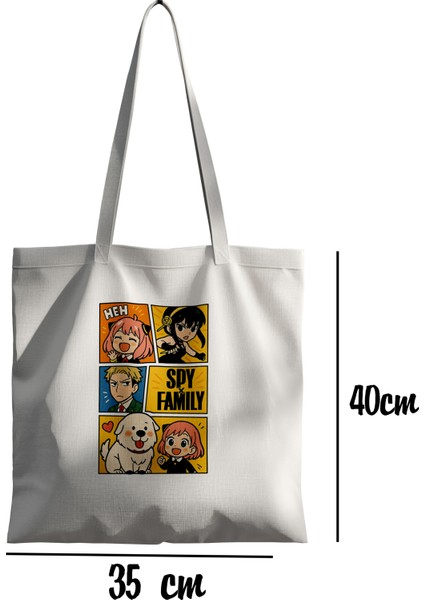 Spy x Family Anya Yor Loid Forger Bez Çanta 35X40 cm - Tote Bag- Anime Baskılı Çanta fiyatları