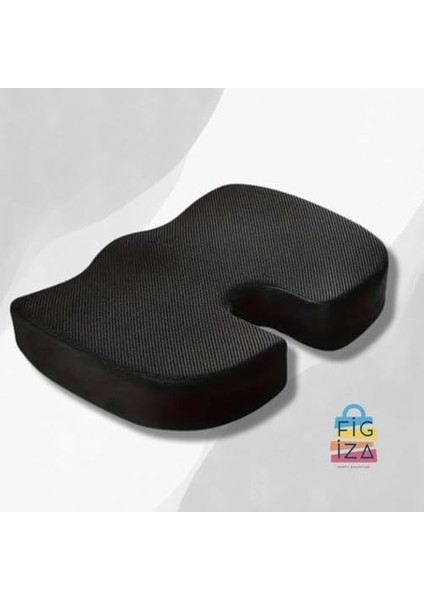 Ortopedik Oturma Minderi Visko Cocix Elastik Minder Minderi Oturma Simidi Yastığı Yastık, Figiza, Siyah, Standart