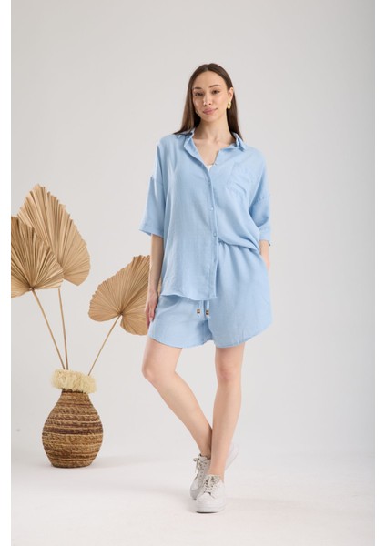 Gömlek Şort Keten Takım