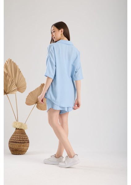 Gömlek Şort Keten Takım modelleri