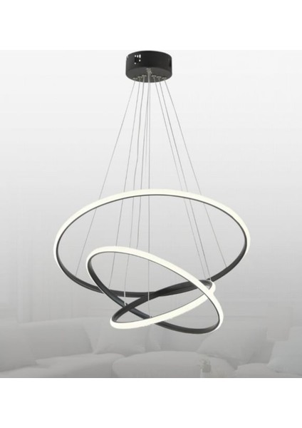 Çember Halka Modern Sarkıt Ultra LED 3 Renk Avize