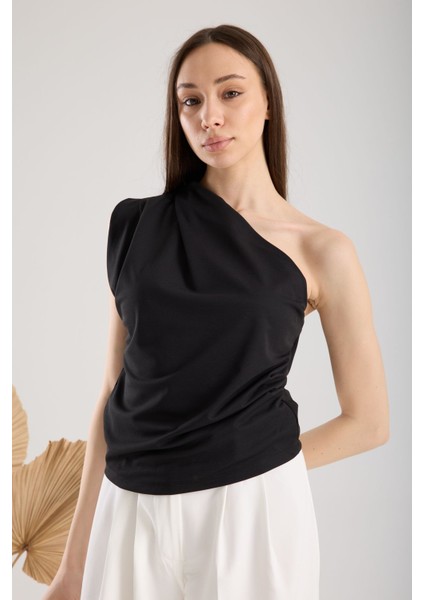 Tek Omuz Drapeli Dökümlü Bluz fiyatları