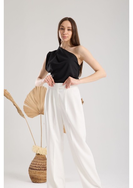 Tek Omuz Drapeli Dökümlü Bluz indirimleri