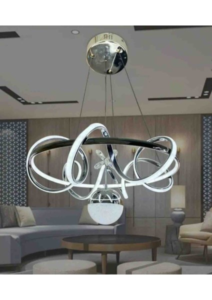 Krom Kuzey Modern Sarkıt Ultra LED 3 Renk Avize