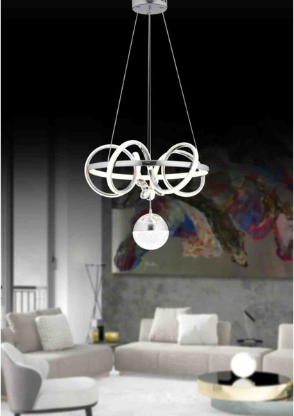 Krom Kuzey Modern Sarkıt Ultra LED 3 Renk Avize
