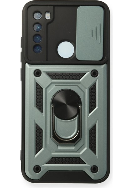Xiaomi Redmi Note 8 Kılıf Pars Lens Yüzüklü Silikon - Yeşil Ynsmr