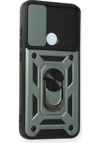 Xiaomi Redmi Note 8 Kılıf Pars Lens Yüzüklü Silikon - Yeşil Ynsmr
