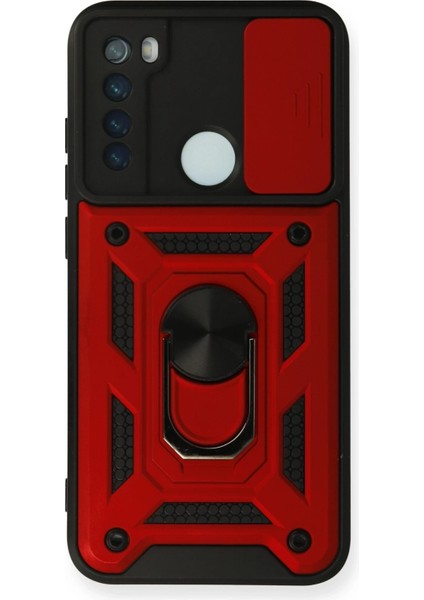 Xiaomi Redmi Note 8 Kılıf Pars Lens Yüzüklü Silikon - Kırmızı Ynsmr