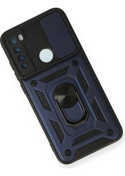 Xiaomi Redmi Note 8 Kılıf Pars Lens Yüzüklü Silikon - Lacivert Ynsmr