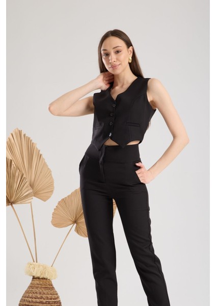 Yelek Pantolan Siyah Takım