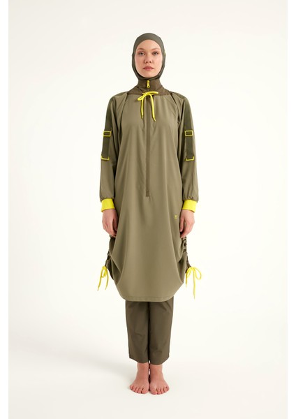 Tam Kapalı Tesettür Mayo - Modern Detaylı Yazlık Mayo M2524 indirimleri