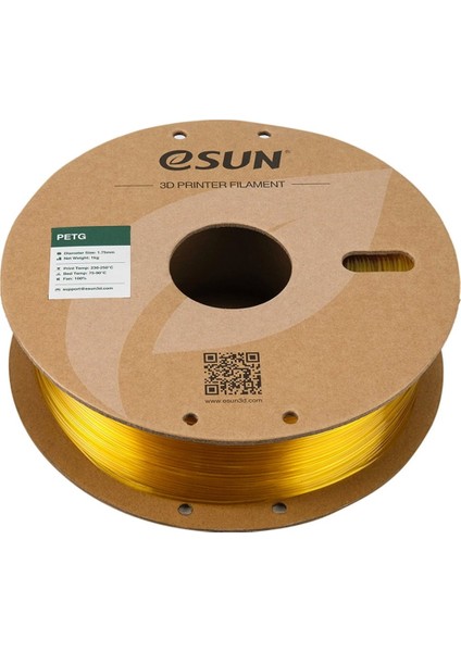 Petg Filament Yarı Saydam Sarı 1,75MM 1 kg