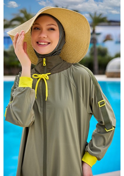 Tam Kapalı Tesettür Mayo - Modern Detaylı Yazlık Mayo M2524