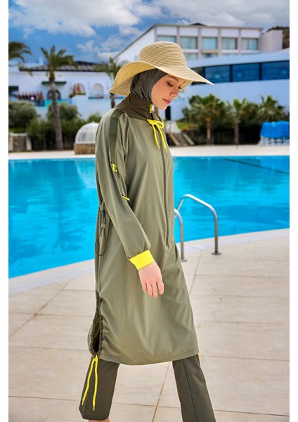 Tam Kapalı Tesettür Mayo - Modern Detaylı Yazlık Mayo M2524