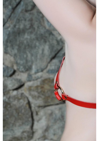 Aria's Closet Göğüs Üstüne Dekolte Transparan Deri Harness
