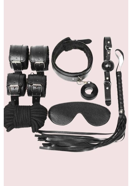 Aria's Closet Kol Bacak Ip Maske Kelepce Ağız Topu Kople Deri Set