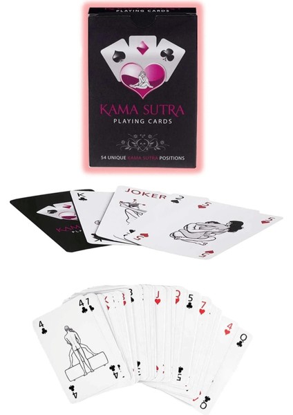 Sexy Görselli Oyun Kartı Kama Sutra Siyah Ağız Topu Maske Set