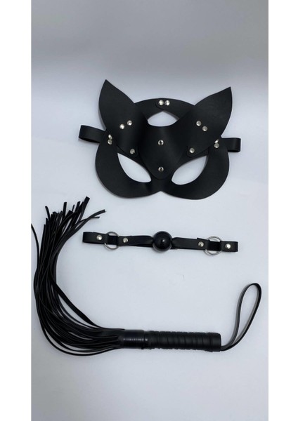 Aria's Closet Siyah Maske Ağız Topu,3'lü Set