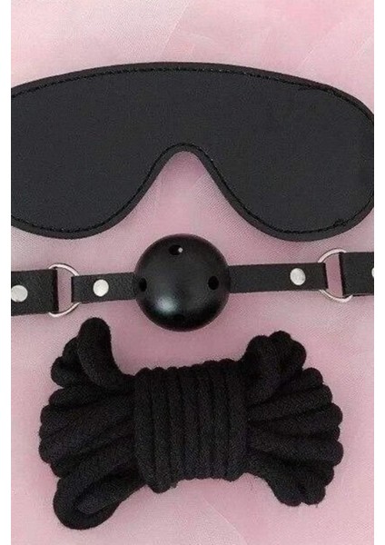 Aria's Closet Gözlük Ağız Topu Ip Üçlü Deri Harness Set