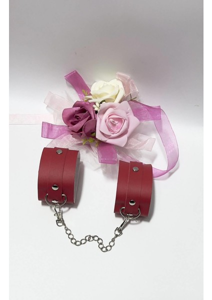 Aria's Closet Kırmızı Deri Kelepce