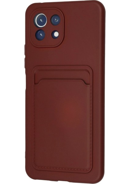 Xiaomi Mi 11 Kılıf Kelvin Kartvizitli Silikon - Bordo Ynsmr
