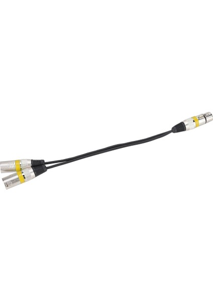 30CM Xlr Dişi Jak - Çift Erkek Baş Ayırıcı Adaptörü Ses Mikrofon Uzatma Kablosu Canon Sarı (Yurt Dışından)
