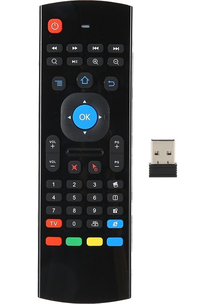 Çift Taraflı Hava Faresi Hareket Algılama Uzaktan Kumanda 2.4g Kablosuz Klavye Fare Bilgisayar Içinsiyah (Yurt Dışından)