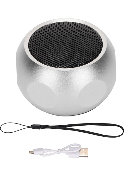 Mini Taşınabilir Bluetooth Hoparlör Sevimli Minik Kablosuz Hoparlör Duş Bisiklet Araba Seyahati Için Boyun Askılı Gümüş (Yurt Dışından)