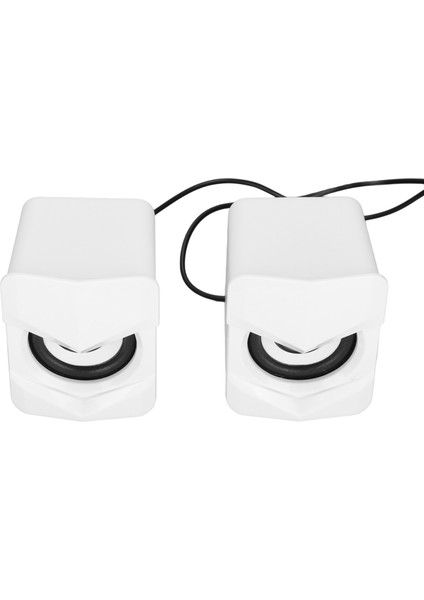 USB Kablolu Bilgisayar Hoparlörü Mini Multimedya Masaüstü Hoparlörü Pc Monitör Cep Telefonu Dizüstü Bilgisayar Sıradan Stil Beyaz (Yurt Dışından)