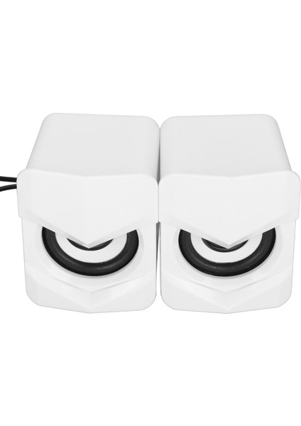 USB Kablolu Bilgisayar Hoparlörü Mini Multimedya Masaüstü Hoparlörü Pc Monitör Cep Telefonu Dizüstü Bilgisayar Sıradan Stil Beyaz (Yurt Dışından)