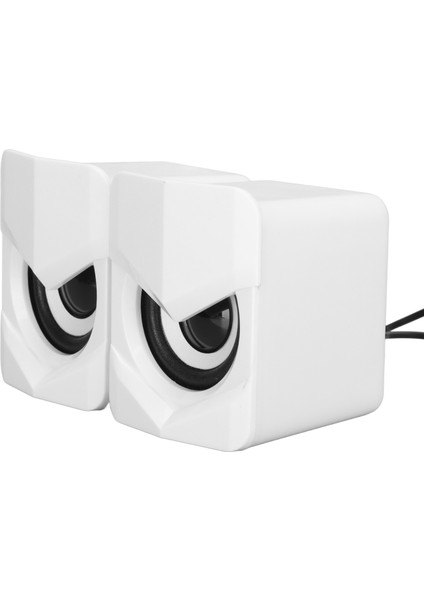 USB Kablolu Bilgisayar Hoparlörü Mini Multimedya Masaüstü Hoparlörü Pc Monitör Cep Telefonu Dizüstü Bilgisayar Sıradan Stil Beyaz (Yurt Dışından)