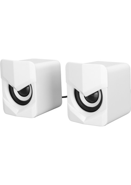 USB Kablolu Bilgisayar Hoparlörü Mini Multimedya Masaüstü Hoparlörü Pc Monitör Cep Telefonu Dizüstü Bilgisayar Sıradan Stil Beyaz (Yurt Dışından)
