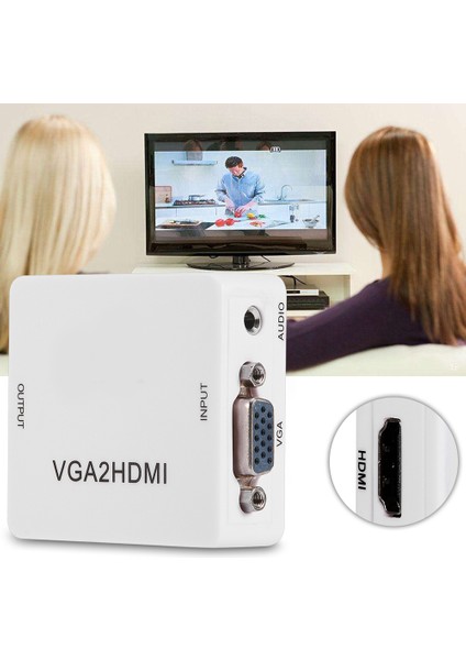 Mini VGA - HDMI Dönüştürücü 1080P VGA2HDMI Adaptörü Pc Dizüstü Bilgisayar Dvd'den Hdtv Projektöre (Yurt Dışından)