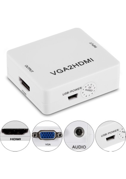 Mini VGA - HDMI Dönüştürücü 1080P VGA2HDMI Adaptörü Pc Dizüstü Bilgisayar Dvd'den Hdtv Projektöre (Yurt Dışından)