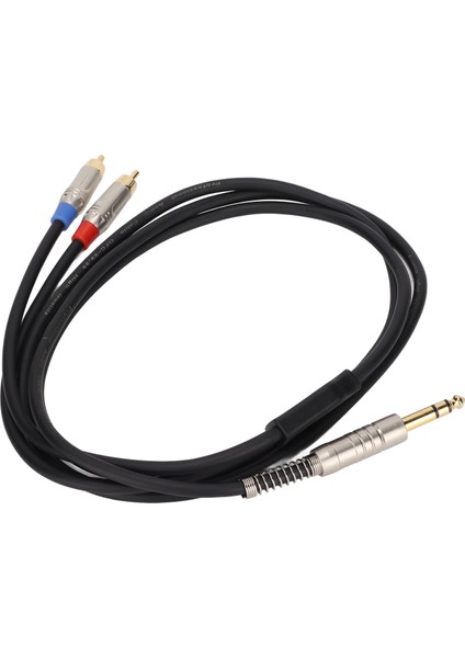 1/4in Trs Erkekten Çift Rca Erkek Kabloya 6,35MM Trs'den 2 Rca Ayırıcı Mikrofon Kablosuna 5,9ft (Yurt Dışından)