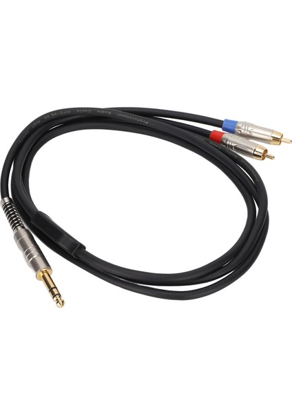 1/4in Trs Erkekten Çift Rca Erkek Kabloya 6,35MM Trs'den 2 Rca Ayırıcı Mikrofon Kablosuna 5,9ft (Yurt Dışından)