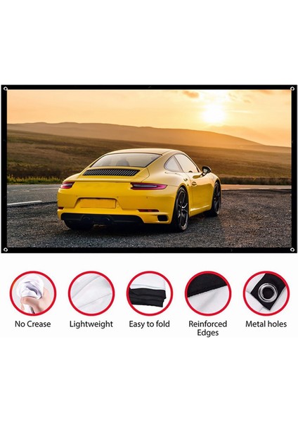 16:9 Taşınabilir Hd Projektör Ekranı Katlanabilir Projeksiyon Perdesi Polyester Ev Ofisi Için 100ın (Yurt Dışından) indirimleri