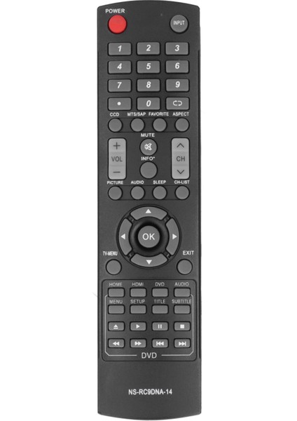 NSRC9DNA14 Insıgnıa LCD Tv Için Tv Uzaktan Kumandası Yedeği NS20ED310NA15 Siyah (Yurt Dışından)