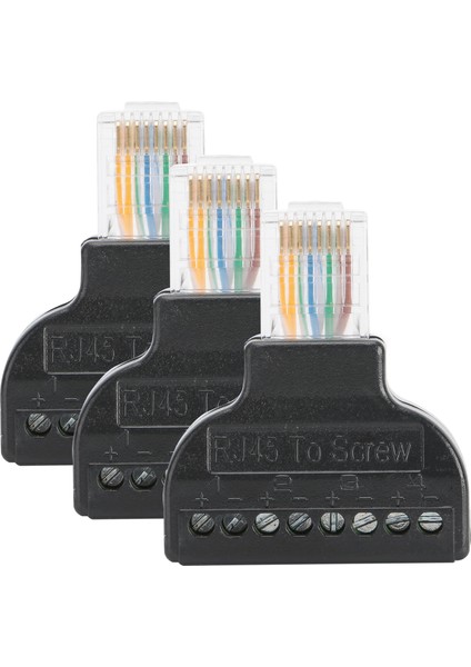 3 Takım RJ45 Erkekten 8 Pin Vida Terminal Konnektör Adaptörü Fiş Jakı Av Dijital Için (Yurt Dışından) fiyatları