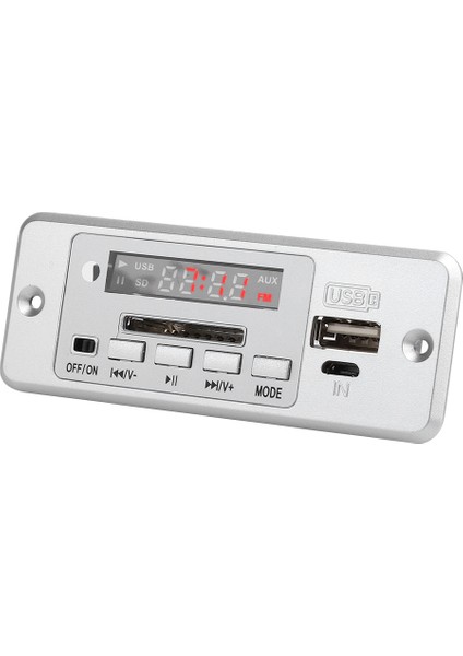 5V Mp3 Ses Kod Çözücü Modülü USB Fm Radyo Mp3 Kod Çözme Kartı Güç Amplifikatörü ile Müzik Çalargümüş (Yurt Dışından)
