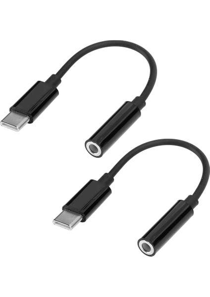 2 Adet USB C - 3,5 mm Kulaklık Deliği Dönüştürücü Ses Adaptörü Kablosu Pixel/samsung Galaxysiyah (Yurt Dışından)