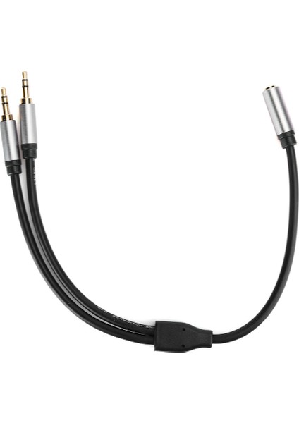 Ses Kablosu Aux 3.5mm 1 Dişi - 2 Erkek 1 2'ye Bölünmüş Tv Amplifikatörü Hoparlör Montaj Bağlantı Kablosu 0.3m/11.8in (Yurt Dışından)